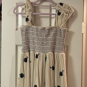 Free People Cream and Black Mini Dress